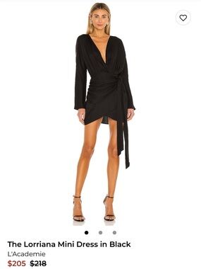 L'Academie The Lorriana Mini Dress in Black Size S